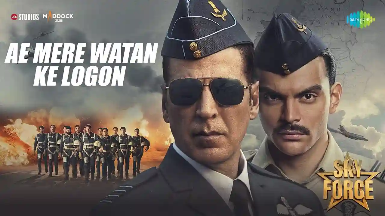 Ae Mere Watan Ke Logon Song Poster from Sky Force