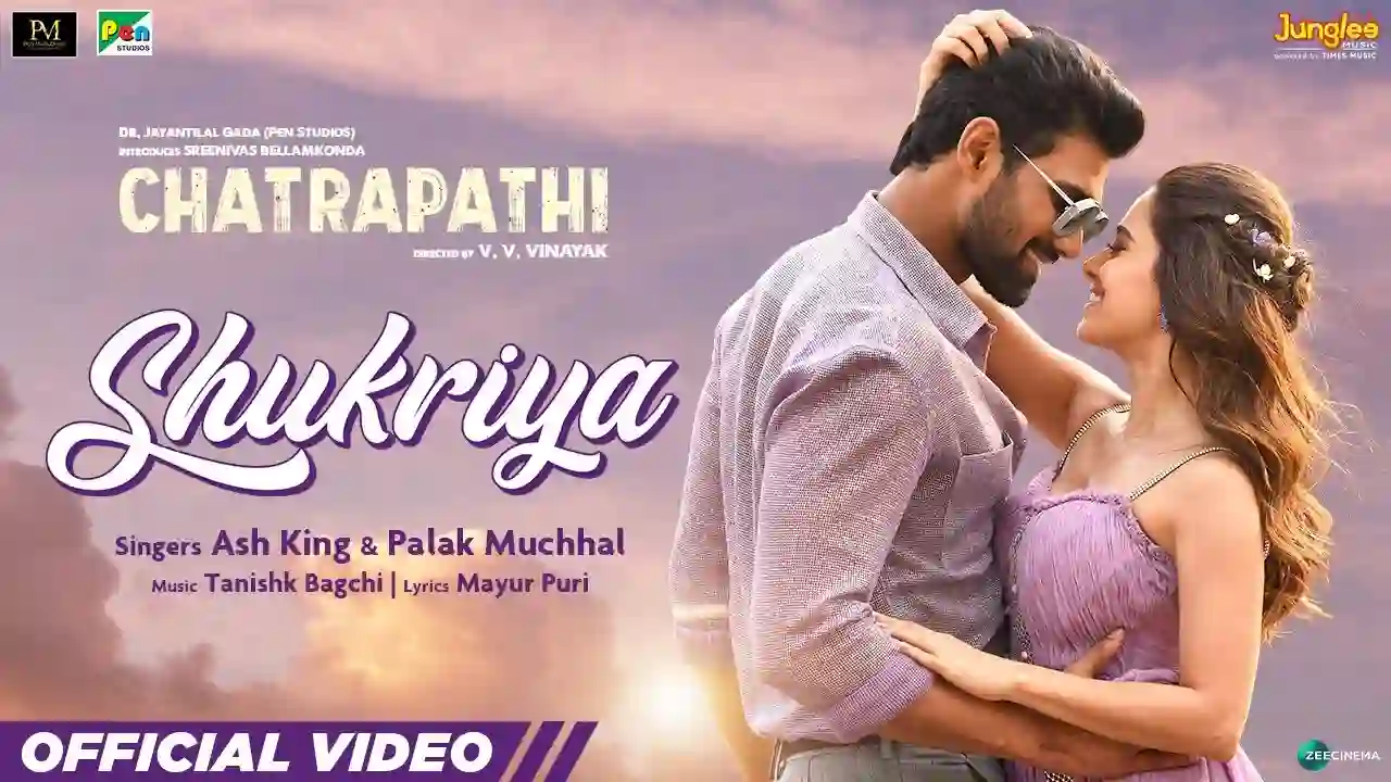 Shukriya Song Poster from Chatrapathi