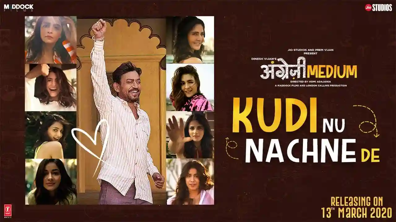 Kudi Nu Nachne De Song Poster from Angrezi Medium