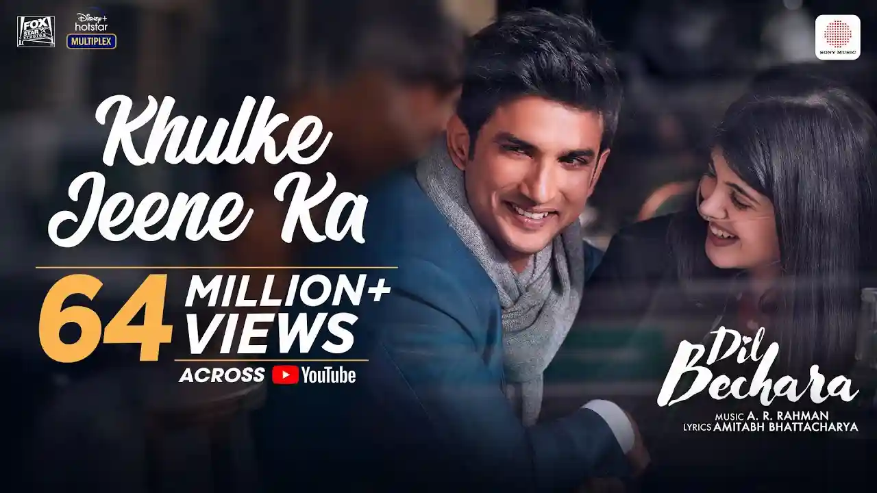 Khul Ke Jeene Ka Song Poster from Dil Bechara