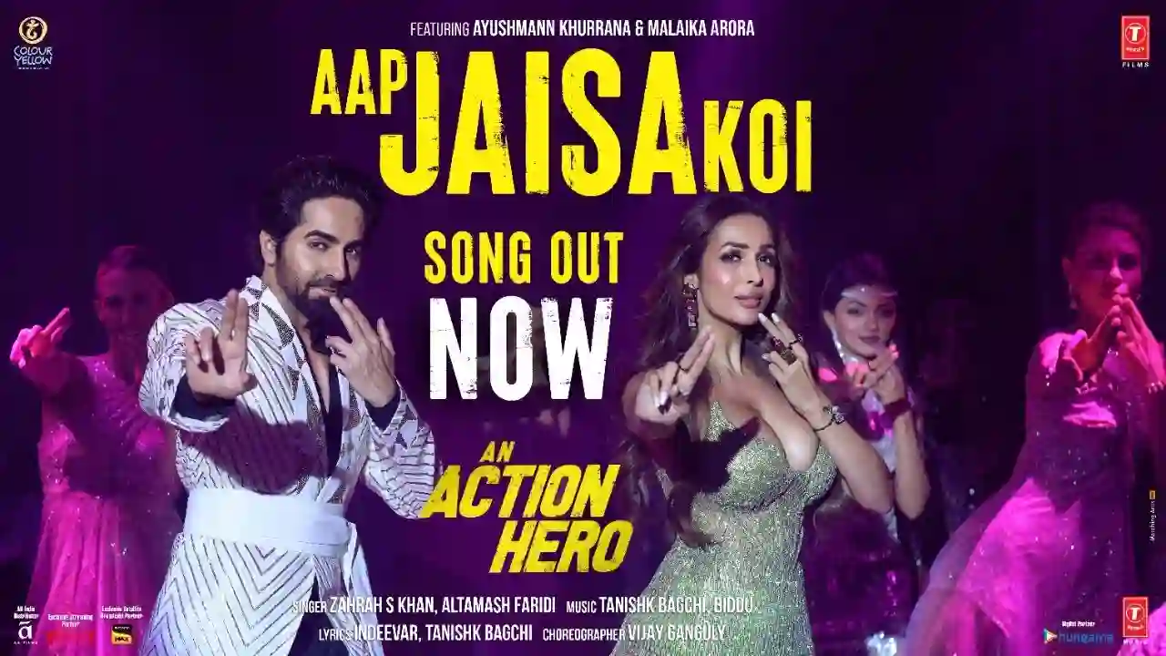 Aap Jaisa Koi Meri Zindagi Mein Aaye Song Poster from An Action Hero