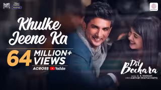 Khul Ke Jeene Ka Song Poster from Dil Bechara
